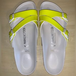 NEW Birkenstock Yao Neon Yellow Sandals Size 41